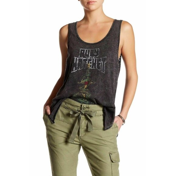 Free People Tops - Free People Ruby Graphics Cotton Tunic Tank Top Black Size Medium New With Tag